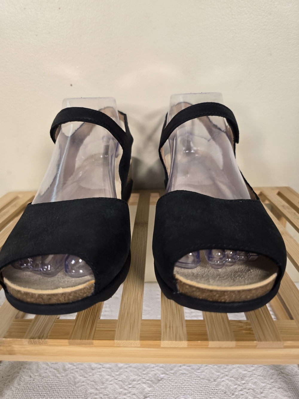 Dansko Black Suede Comfort Wedge Sandals Size 10 EU 40 NWOT - Picture 14 of 16
